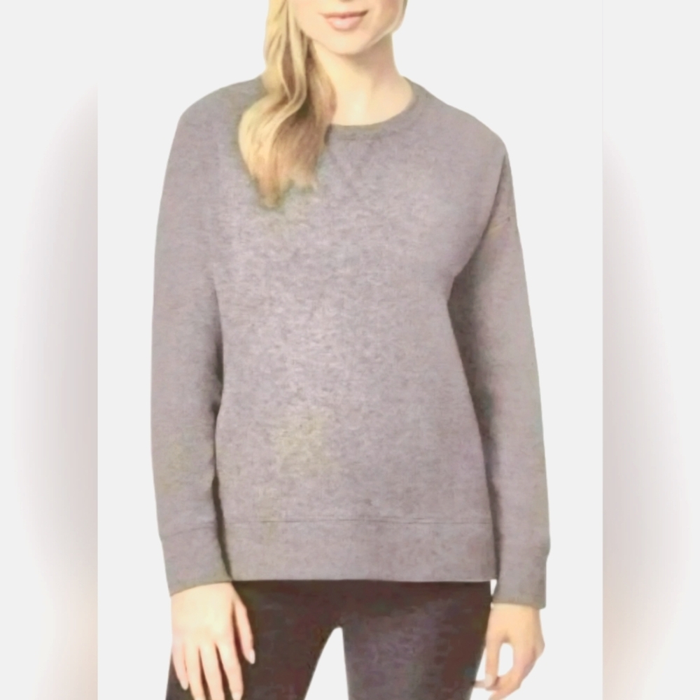 32 Degrees Women's Crewneck Pullover Fleece Lightweight Sweatshirt Heather Grey